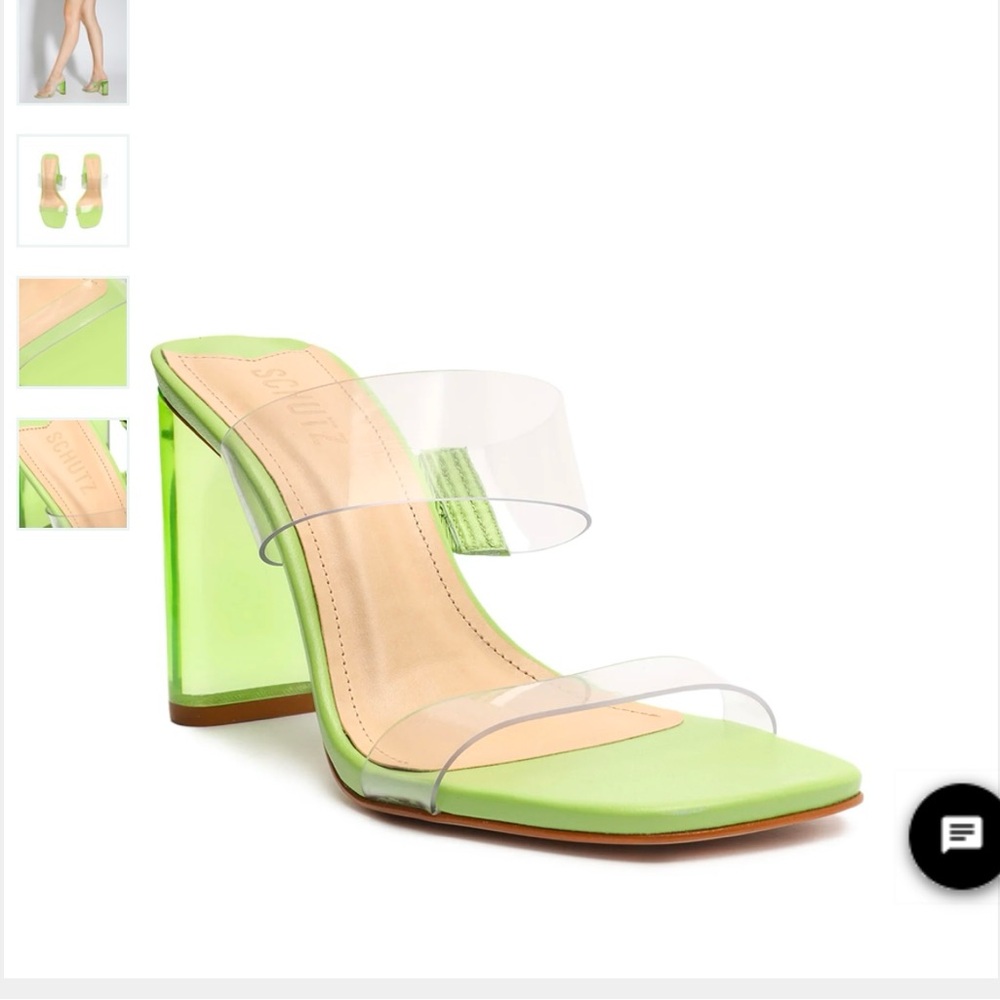 Schutz Ariella Acrylic Sandal Green